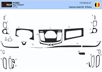 Ford New Transit 2020 Mascherine sagomate per rivestimento cruscotti 27-Decori