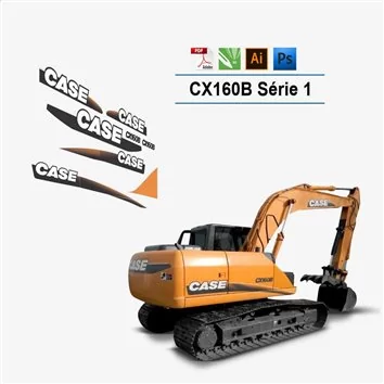 Case CX160B Series 1 Escavatore mobile File Vettoriali per Stampa e Taglio