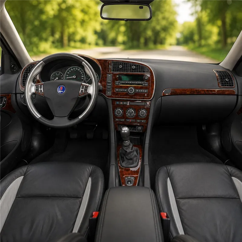 Saab 9-3 2007-in poi set completo; cambio automatico; senza navigatore kit rivestimento cruscotto e interni 3D