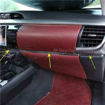 Toyota Hilux 2015-2023 Mascherine sagomate per rivestimento cruscotti 38 Decori