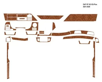 Daf XF XG XG-Plus 2021 3M Mascherine sagomate per rivestimento cruscotti 27-Decori 2