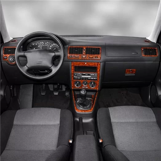 Volkswagen Golf IV 10.97-09.03 Mascherine sagomate per rivestimento cruscotti 15-Decori