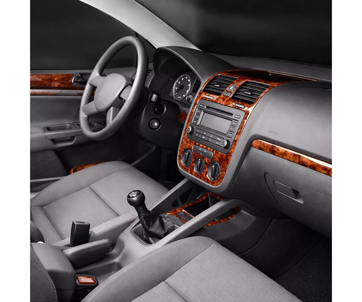 Volkswagen Golf V Jetta 10.03-10.08 Mascherine sagomate per rivestimento cruscotti 16-Decori