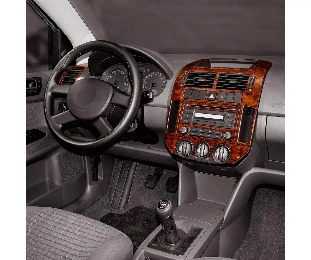 Volkswagen Polo 9N3 03.05-08.09 Mascherine sagomate per rivestimento cruscotti 15-Decori