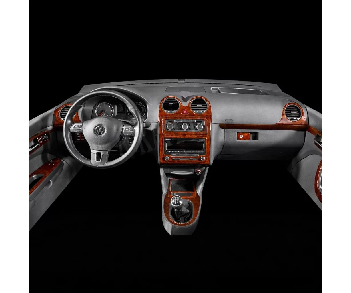 Volkswagen Caddy 09.2010 Mascherine sagomate per rivestimento cruscotti 16-Decori