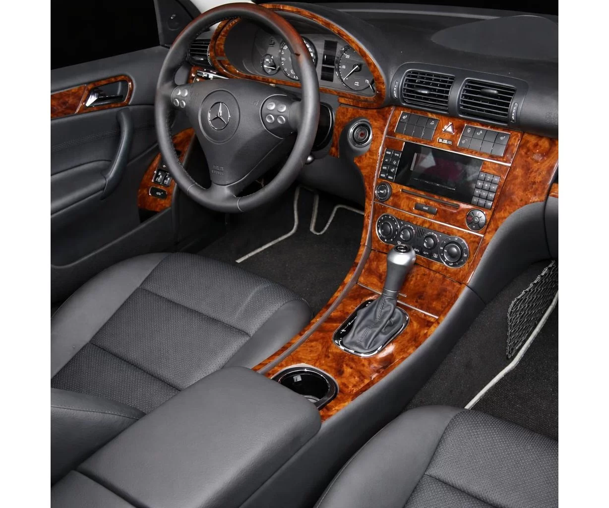 Mercedes C-Class W203 05.2005 Mascherine sagomate per rivestimento cruscotti 15-Decori