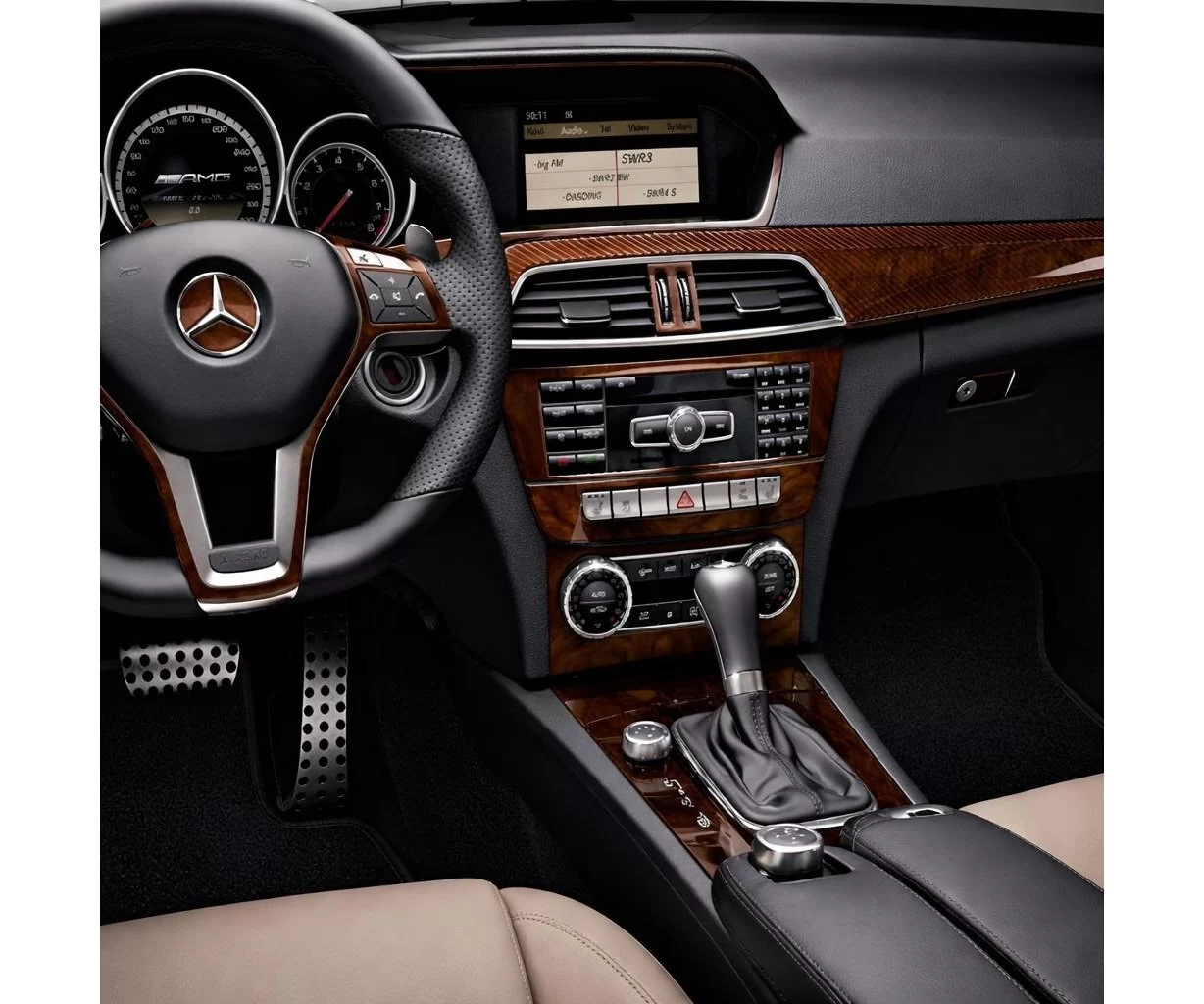 Mercedes C-Class W205 2015–present Mascherine sagomate per rivestimento cruscotti 18-Decori