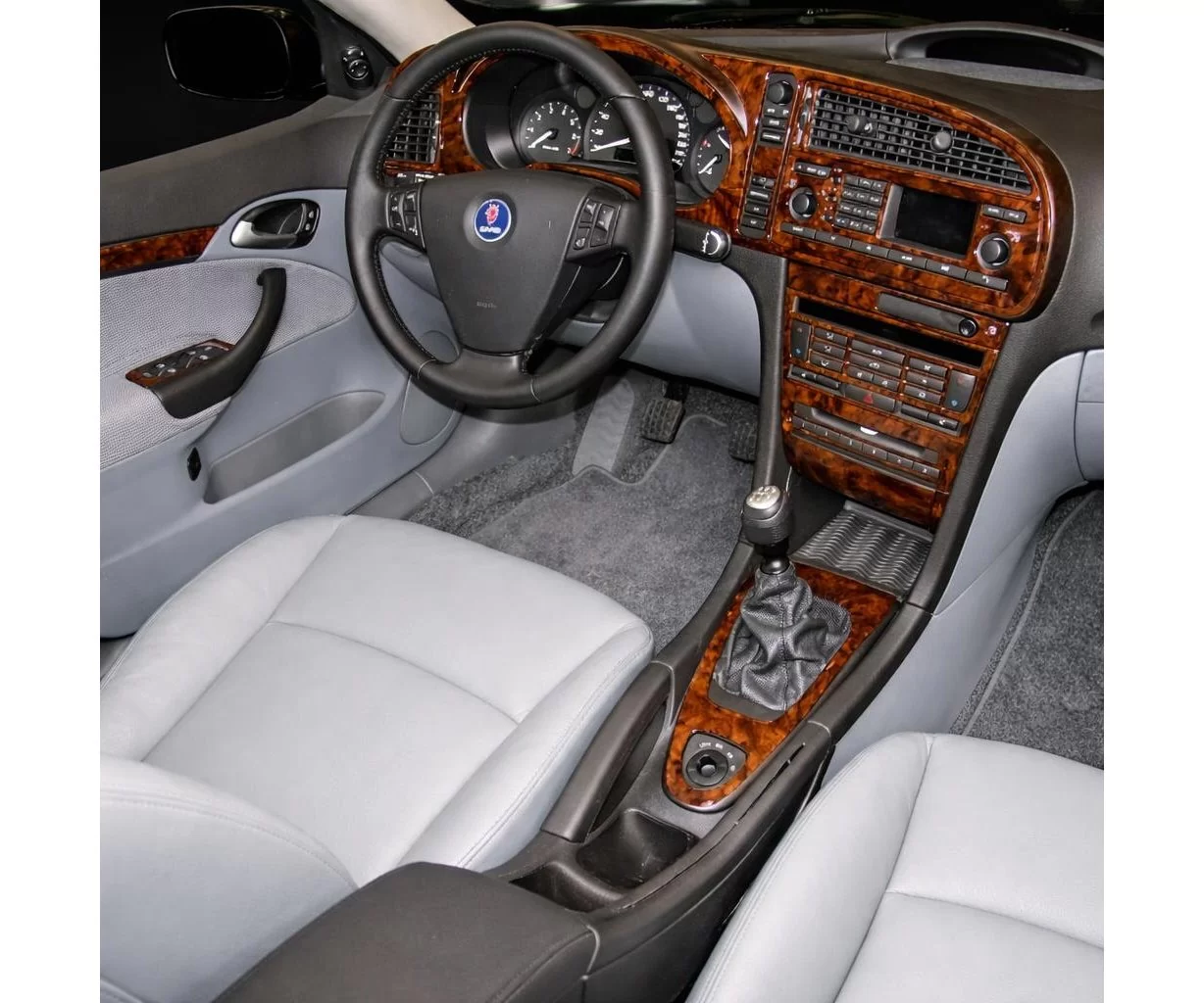 Saab 9-3 2003-2006 Automatic Gear, With Infotaintment Mascherine sagomate per rivestimento cruscotti 