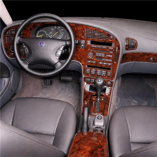 Saab 9-5 1999-2005 Full Set, Automatic Gear Mascherine sagomate per rivestimento cruscotti 