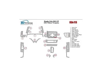 Honda Civic 2012-UP Without NAVI Cruscotto BD Rivestimenti interni