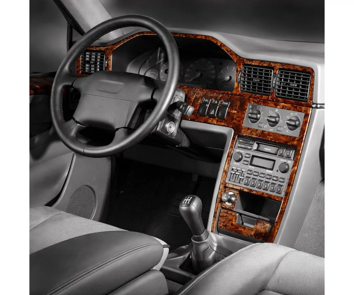 Volvo S 90-V 90 12.96-03.98 Mascherine sagomate per rivestimento cruscotti 17-Decori