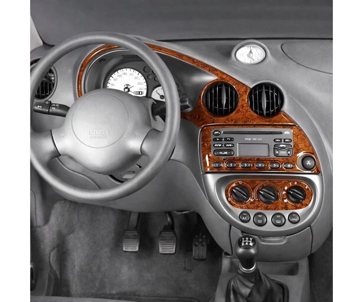 Ford Ka 10.96-02.02 Mascherine sagomate per rivestimento cruscotti 5-Decori Ford Ka 10.96-02.02 Mascherine sagomate per rivestimento cruscotti 5-Decori