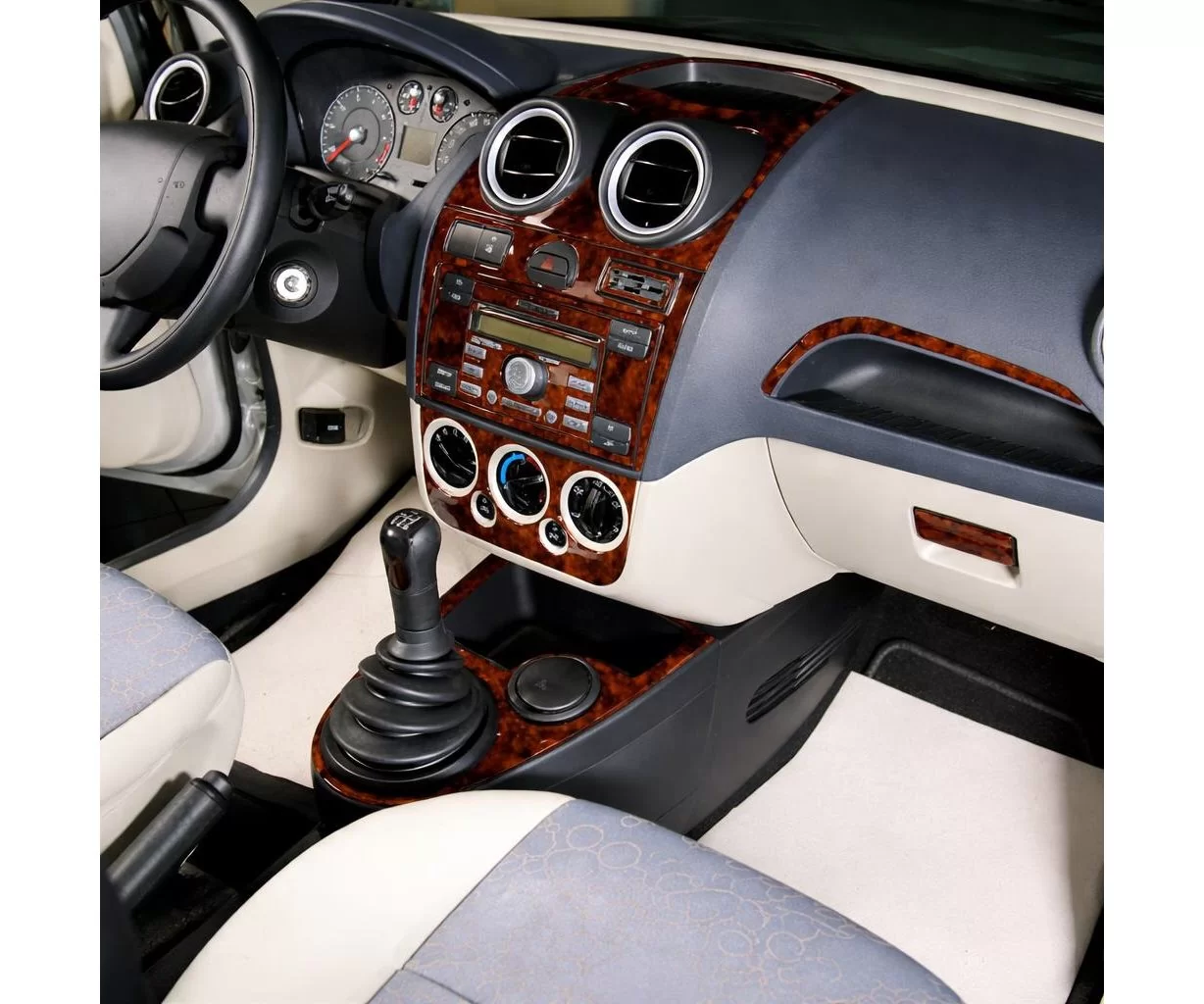 Ford Fiesta 09.05-09.10 Mascherine sagomate per rivestimento cruscotti 10-Decori Ford Fiesta 09.05-09.10 Mascherine sagomate per rivestimento cruscotti 10-Decori