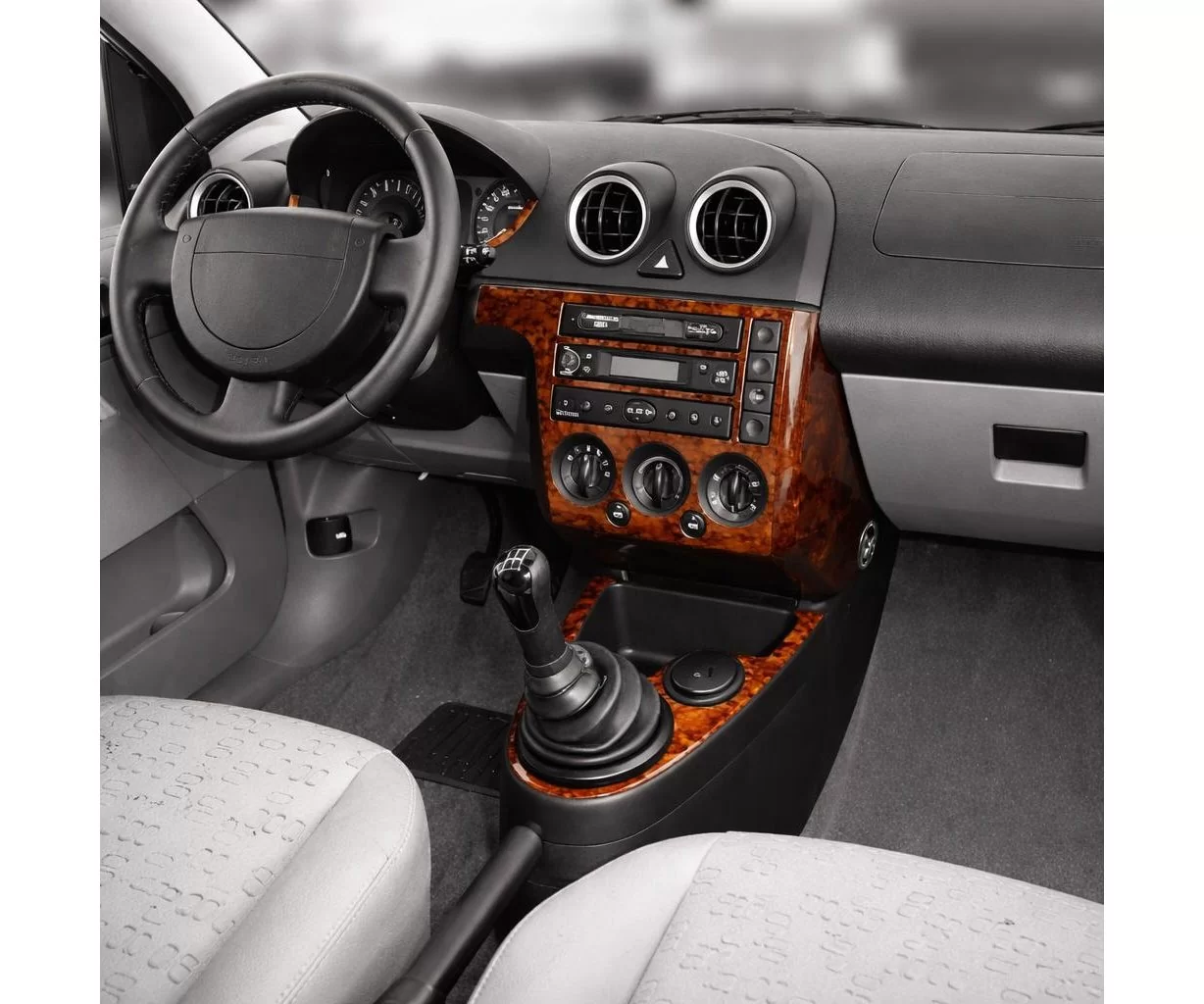 Ford Fiesta 03.02-08.05 Mascherine sagomate per rivestimento cruscotti 7-Decori Ford Fiesta 03.02-08.05 Mascherine sagomate per rivestimento cruscotti 7-Decori