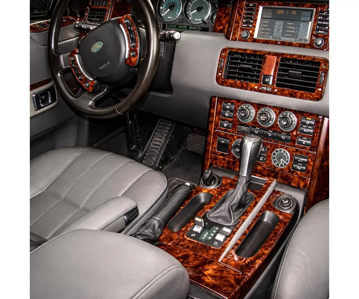 Land Roverv Range Rover II 01.02-12.06 Mascherine sagomate per rivestimento cruscotti 19-Decori Land Roverv Range Rover II 01.02-12.06 Mascherine sagomate per rivestimento cruscotti 19-Decori