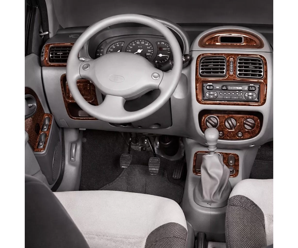 Renault Clio 06.98-05.01 Mascherine sagomate per rivestimento cruscotti 18-Decori