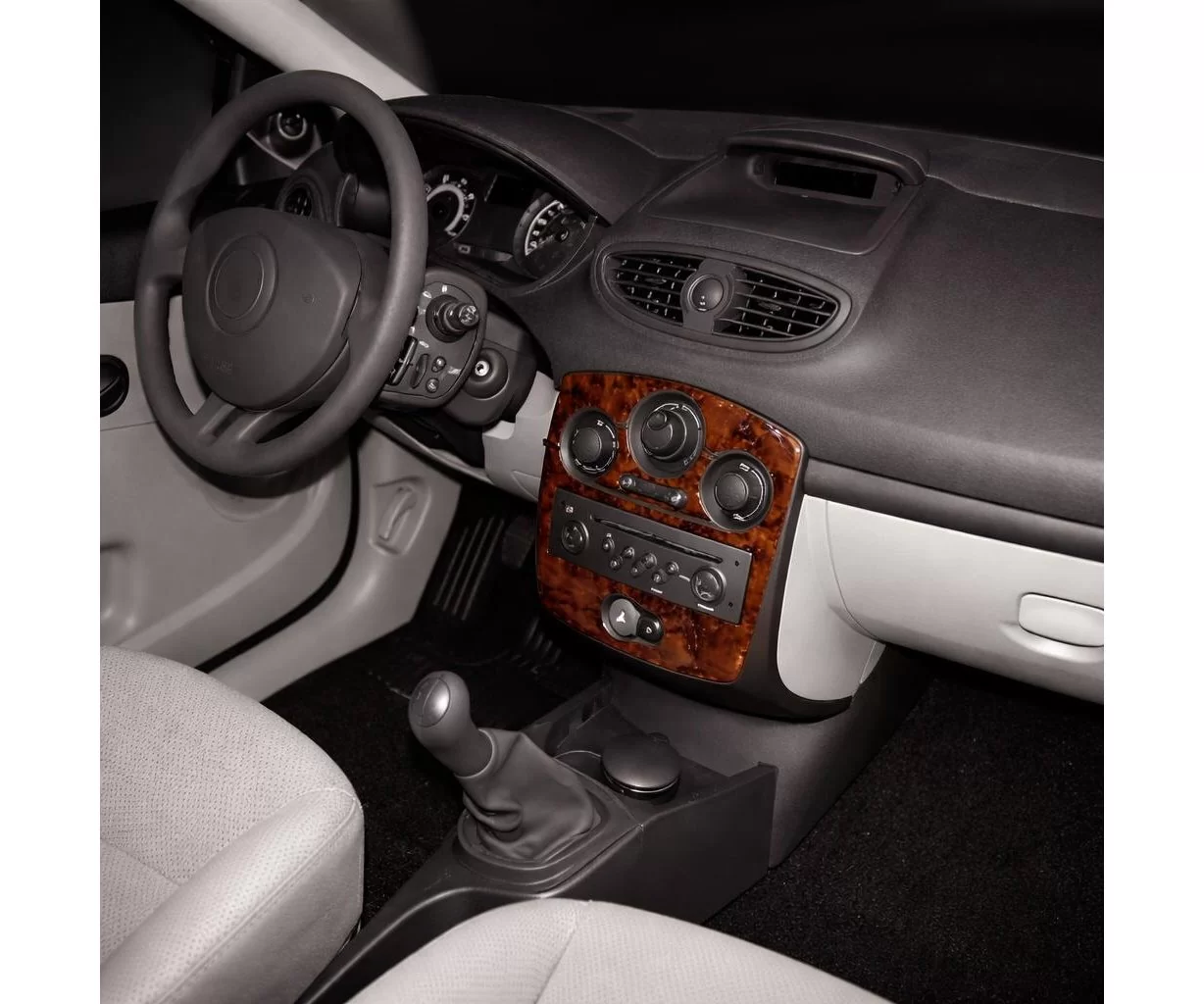 Renault Clio-3 09.05-08.12 Mascherine sagomate per rivestimento cruscotti 9-Decori