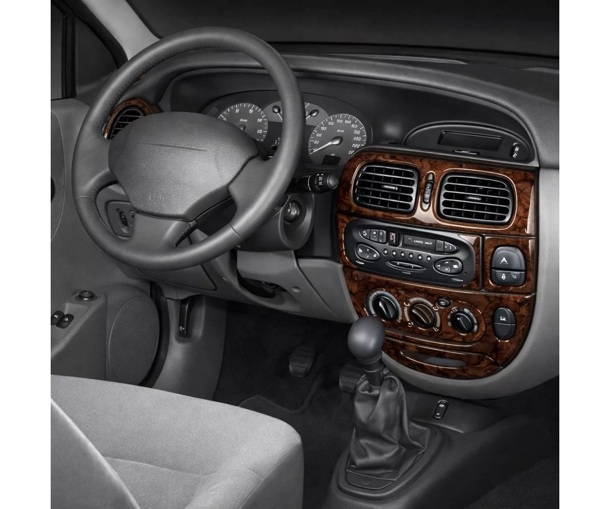 Renault Megane 03.99-02.03 Mascherine sagomate per rivestimento cruscotti 17-Decori