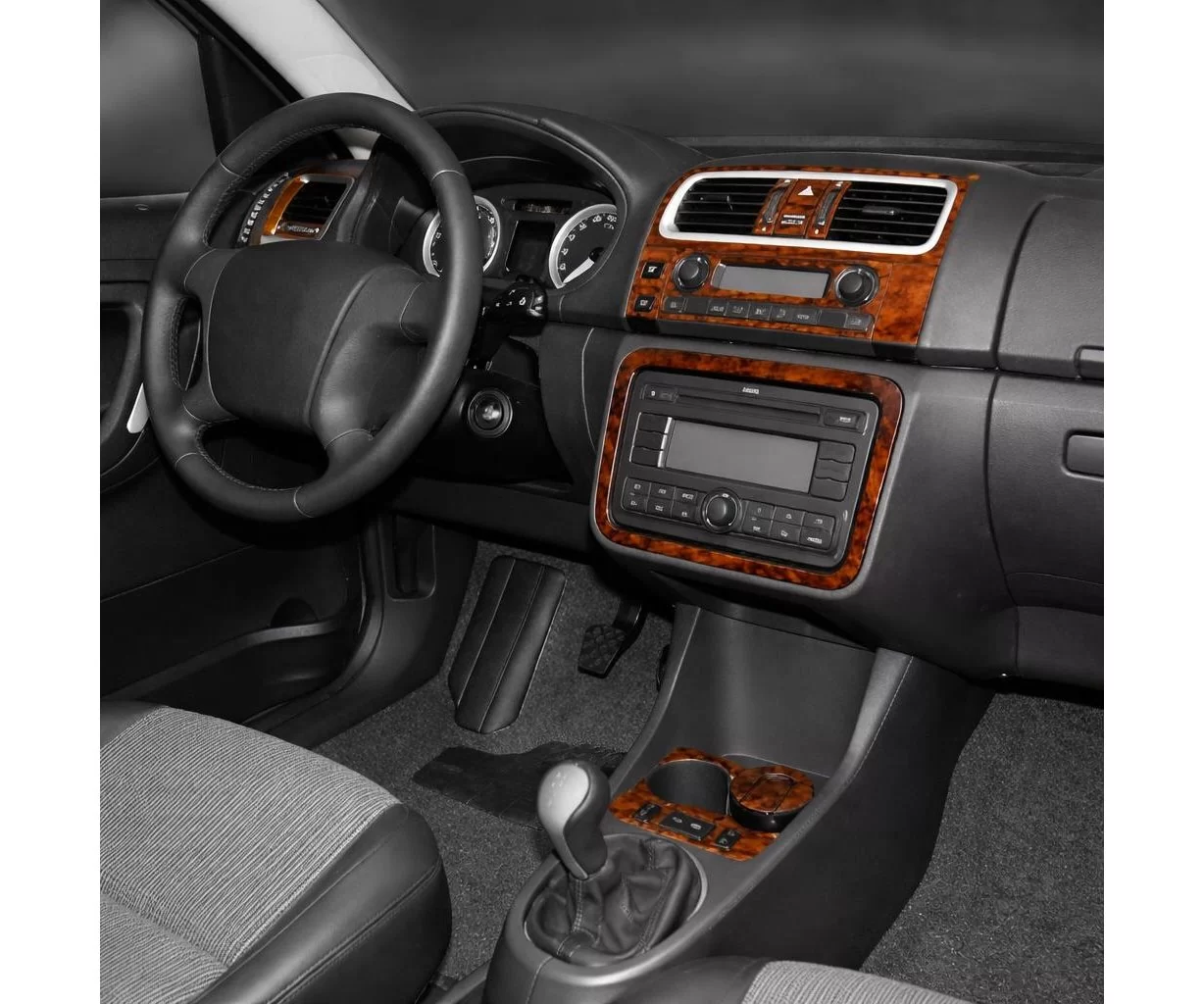 Skoda Fabia 5J Roomster 06.2006 Mascherine sagomate per rivestimento cruscotti 20-Decori