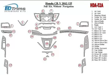 Honda CR-V 2012-UP Without NAVI Cruscotto BD Rivestimenti interni