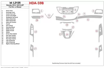 Honda CR-V 2015-UP Full Set, LX Model Cruscotto BD Rivestimenti interni