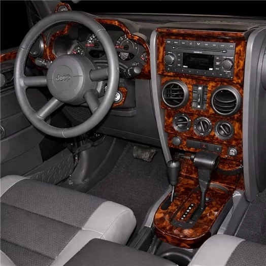 Jeep Wrangler 2007-2010 Mascherine sagomate per rivestimento cruscotti 12 Decori