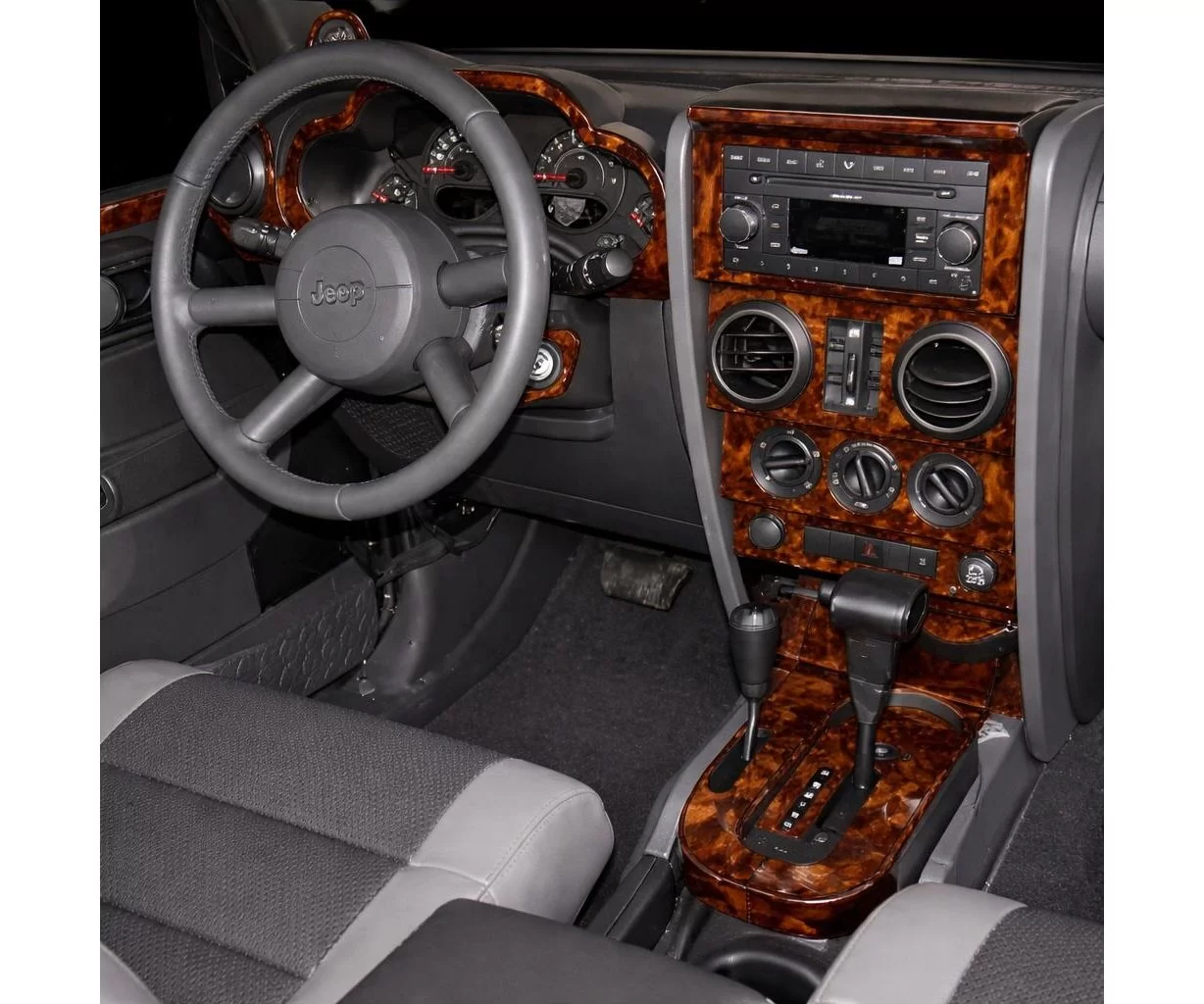 Jeep Wrangler 2007-2010 Mascherine sagomate per rivestimento cruscotti 12 Decori