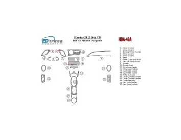 Honda CR-Z 2011-UP Full Set Without NAVI Cruscotto BD Rivestimenti interni