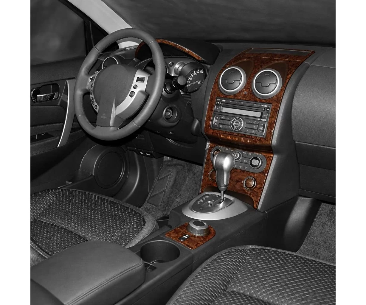 Nissan Qashqai 01.07-12.10 Mascherine sagomate per rivestimento cruscotti 24-Decori