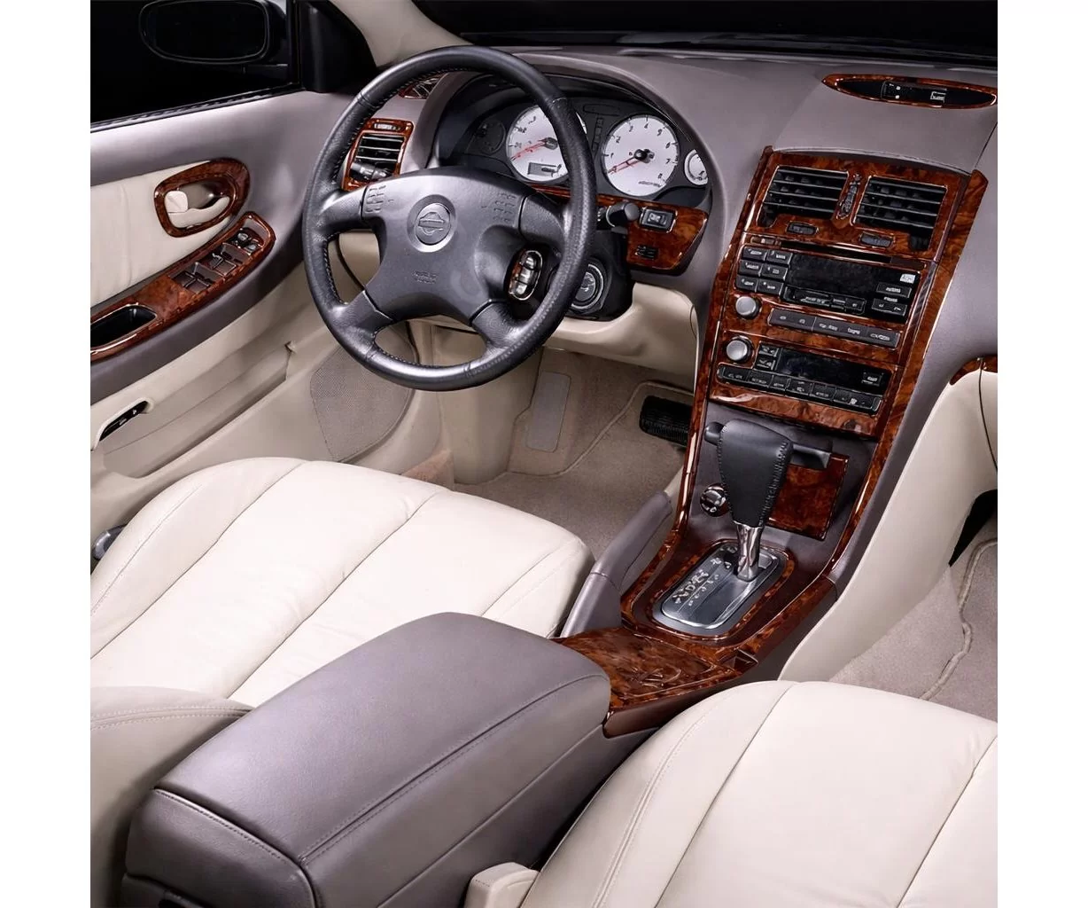 Nissan Maxima 2000-2001 Basic Set, Automatic Gearbox, Radio Without CD Player, 28 Parts Mascherine sagomate per rivestimento cru