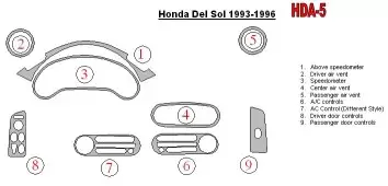 Honda DelSol 1993-1996 Full Set Cruscotto BD Rivestimenti interni