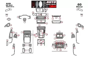 Audi Q5 2009-2017 Kit Rivestimento Cruscotto all'interno del veicolo Cruscotti personalizzati 42-Decori