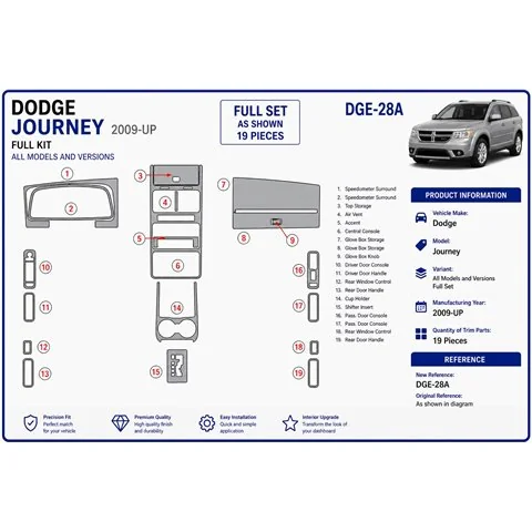 Dodge Journey 2009+ set completo kit cruscotto 3D 2