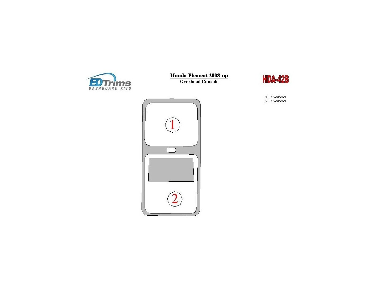 Honda Element 2008-UP Overhead Console Cruscotto BD Rivestimenti interni
