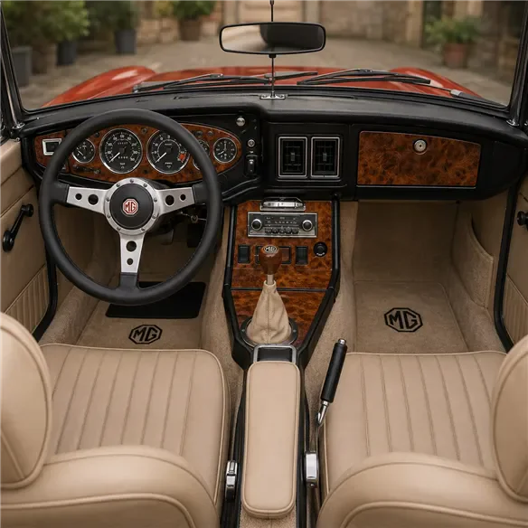 MG B 1972-1976 set completo kit rivestimento cruscotto e interni 3D