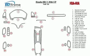 Honda HR-V 2016-UP Full Set Cruscotto BD Rivestimenti interni