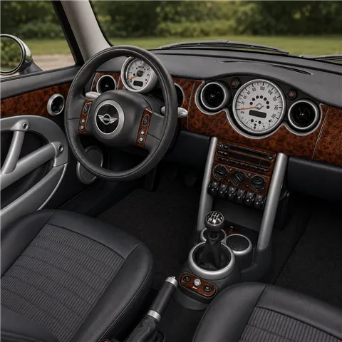 Mini Cooper R50 R53 2003-2008 kit rivestimento cruscotto e interni 3D 33 pezzi