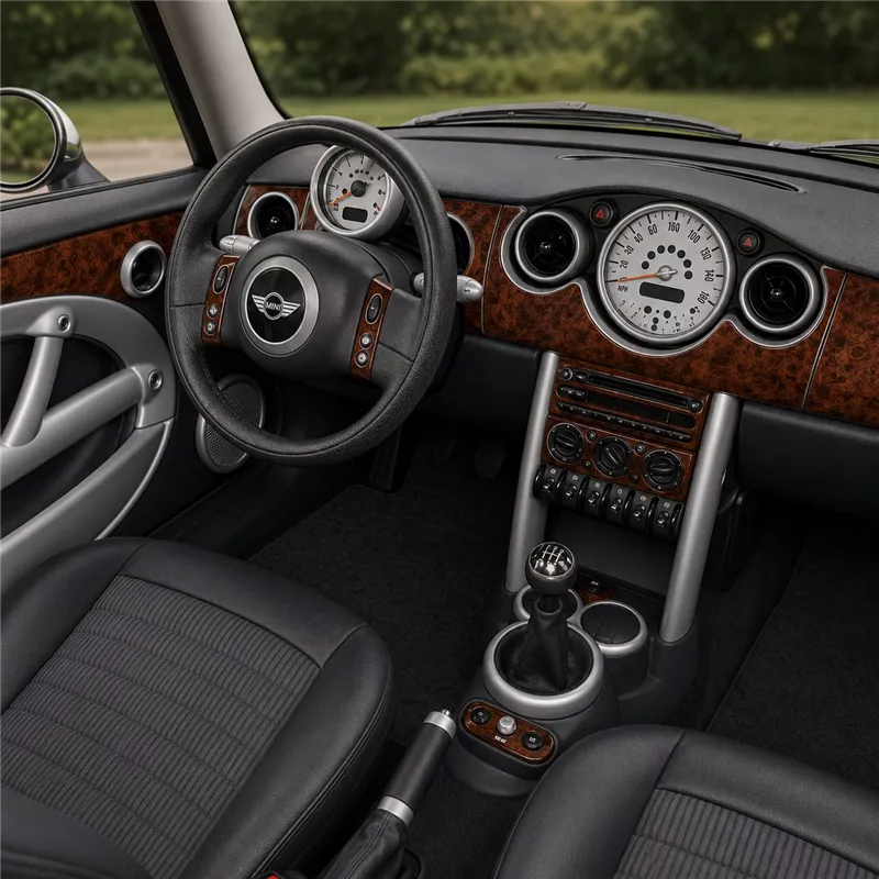 Mini Cooper R50 R53 2003-2008 kit rivestimento cruscotto e interni 3D 33 pezzi