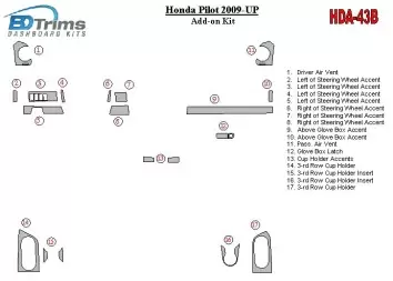 Honda Pilot 2009-UP additional kit Cruscotto BD Rivestimenti interni
