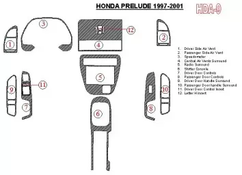 Honda Prelude 1997-2001 Full Set Cruscotto BD Rivestimenti interni Honda Prelude 1997-2001 Full Set Cruscotto BD Rivestimenti interni