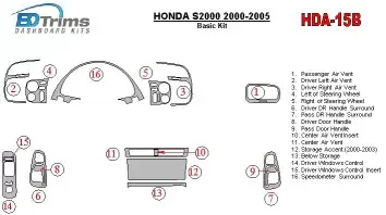 Honda S2000 2000-2005 Basic Set Cruscotto BD Rivestimenti interni