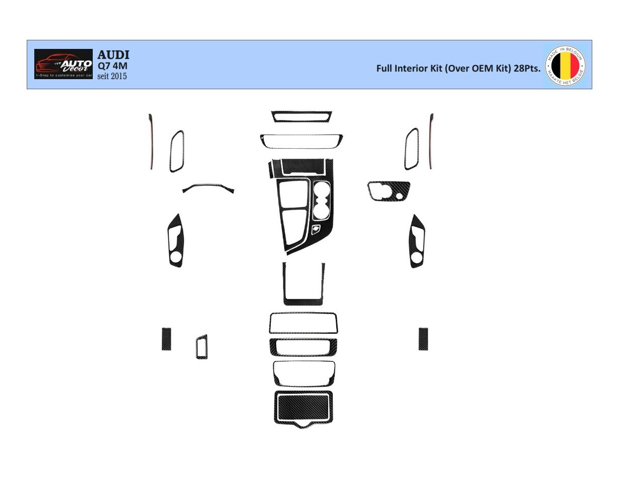 Audi Q7 4M seit 2015 Kit Rivestimento Cruscotto all'interno del veicolo Cruscotti personalizzati 28-Decori