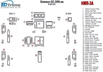 Hummer H2 2008-UP Full Set Cruscotto BD Rivestimenti interni