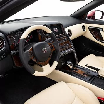 Nissan GT-R 2008-2016 kit rivestimento cruscotto interno principale, 39 pz