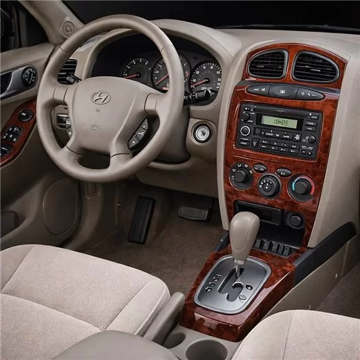 Hyundai Santa Fe 2002-2004 Basic Set, With Automatic Climate Control, 16 Parts Mascherine sagomate per rivestimento cruscotti 