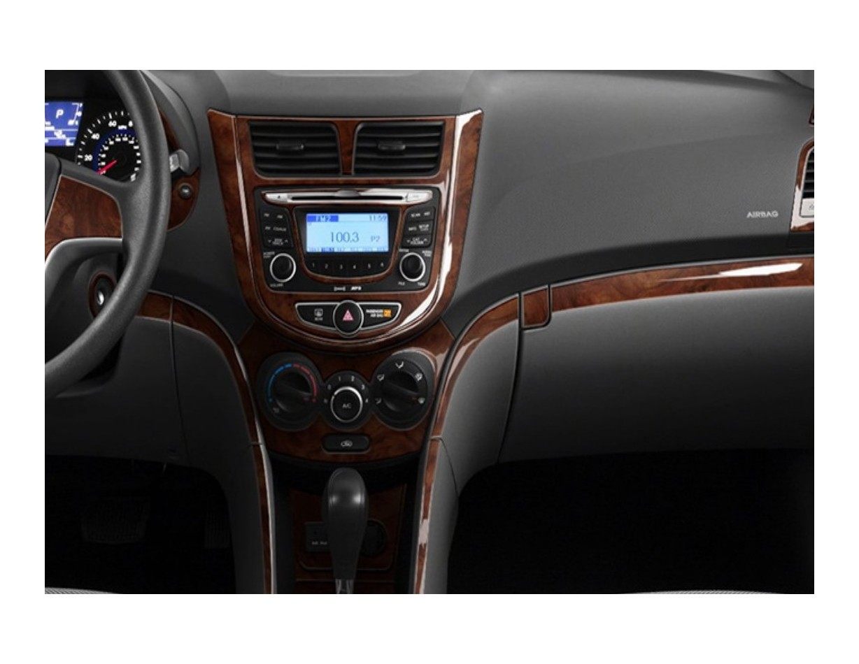Hyundai Accent Blue 01.2011 Kit Rivestimento Cruscotto all'interno del veicolo Cruscotti personalizzati 18-Decori