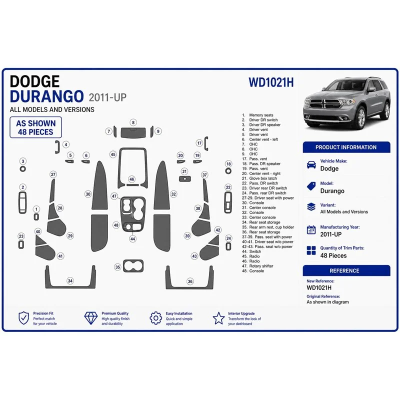 Dodge Durango 2011+ kit cruscotto 3D