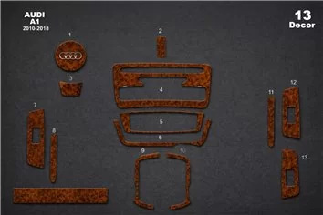 Audi A1 ab 2012 Mascherine sagomate per rivestimento cruscotti 13-Decori 2