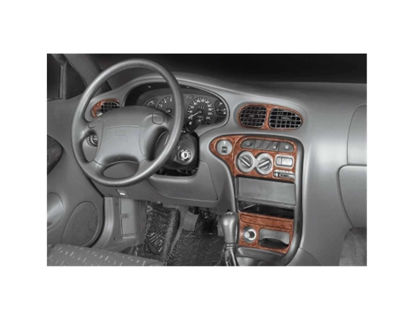 Hyundai Elantra 09.95 - 12.98 Kit Rivestimento Cruscotto all'interno del veicolo Cruscotti personalizzati 12-Decori
