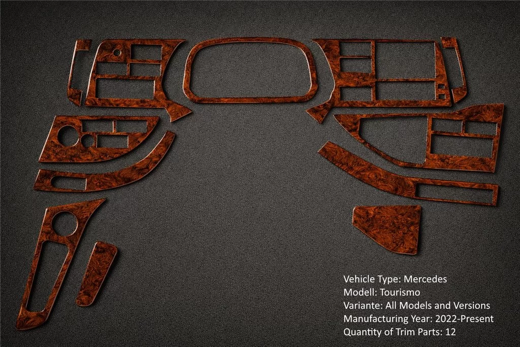 Mercedes Tourismo 2022 RHD Mascherine sagomate per rivestimento cruscotti 12-Decori